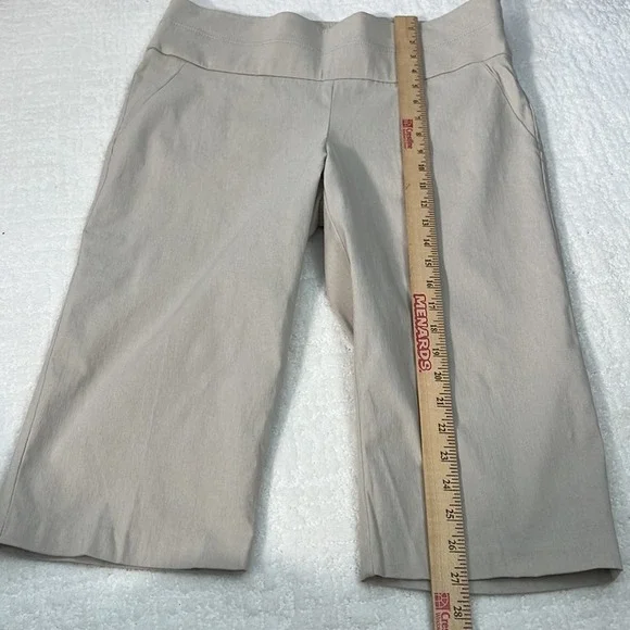 Prophecy khaki capris stretch pull on casual knee length pants size 12P - Picture 3 of 10